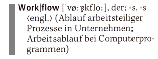 Der Duden zu Workflow